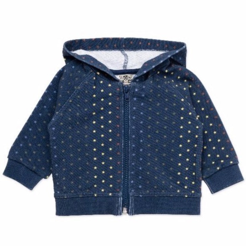 bonton allover stars baby hoodie