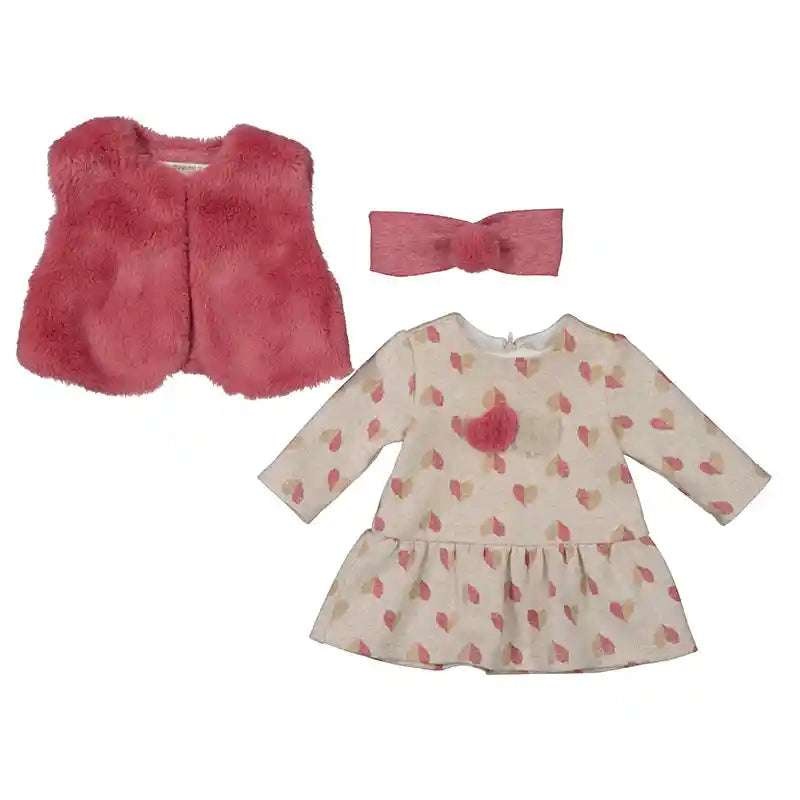 Dress Vest and Head Piece Pink 2807