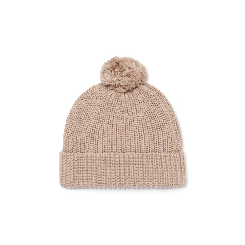 Aster and Oak Organic Cotton Knit Beanie – Taupe Brown