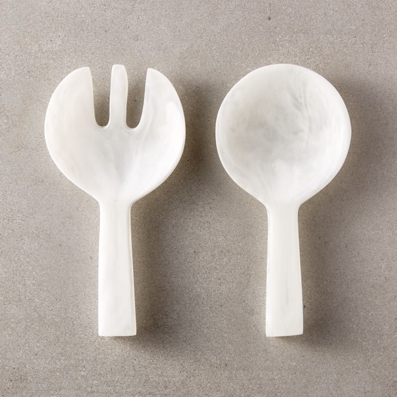 White Resin Salad Servers Set of 2 S97468519