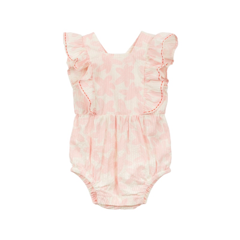 arsene & les pipelettes starfish baby romper rose