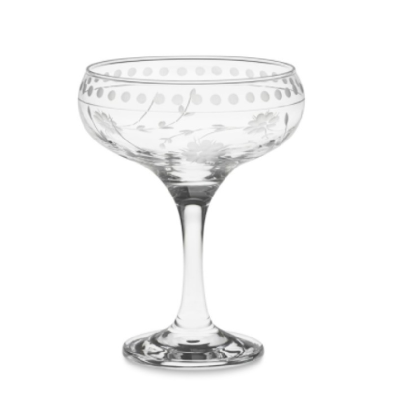 Vintage Etched Coupe Glasses S97467672