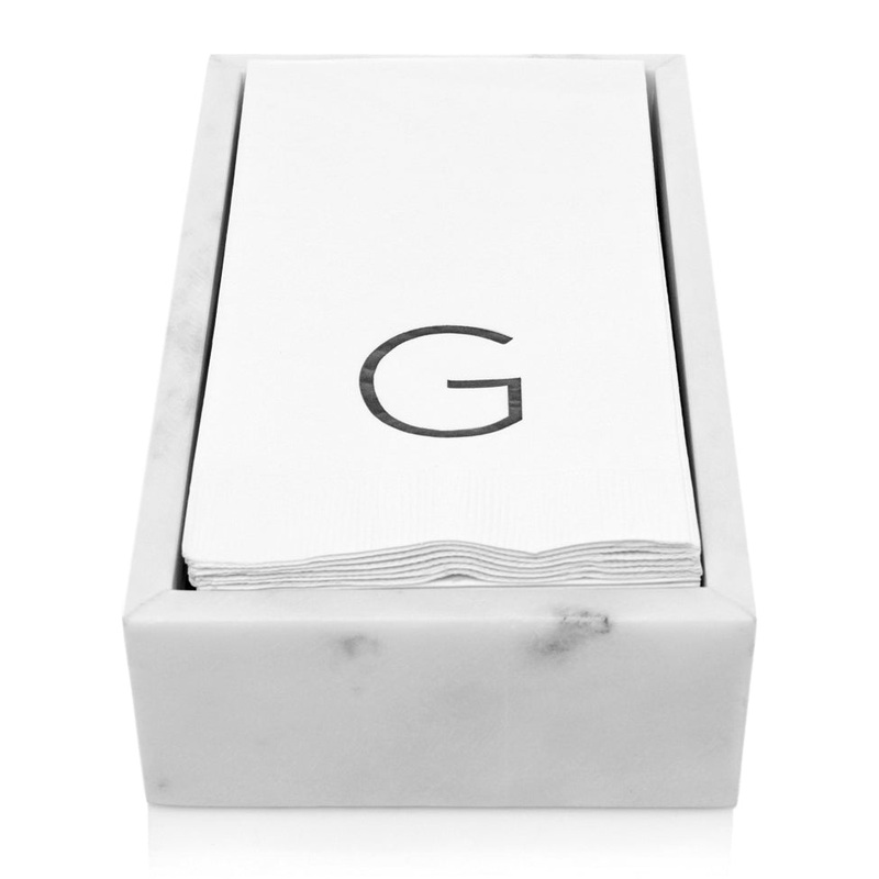 White Marble Rectangular Hand Towel Tray