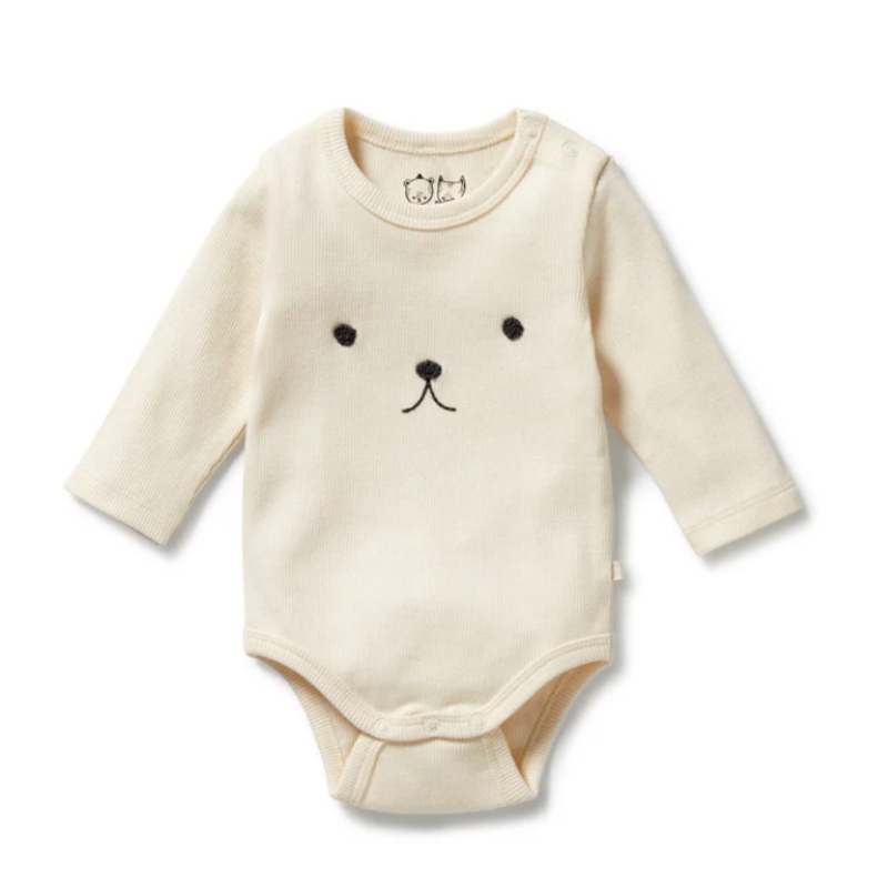 Buttermilk Organic Rib Long Sleeved Bodysuit.