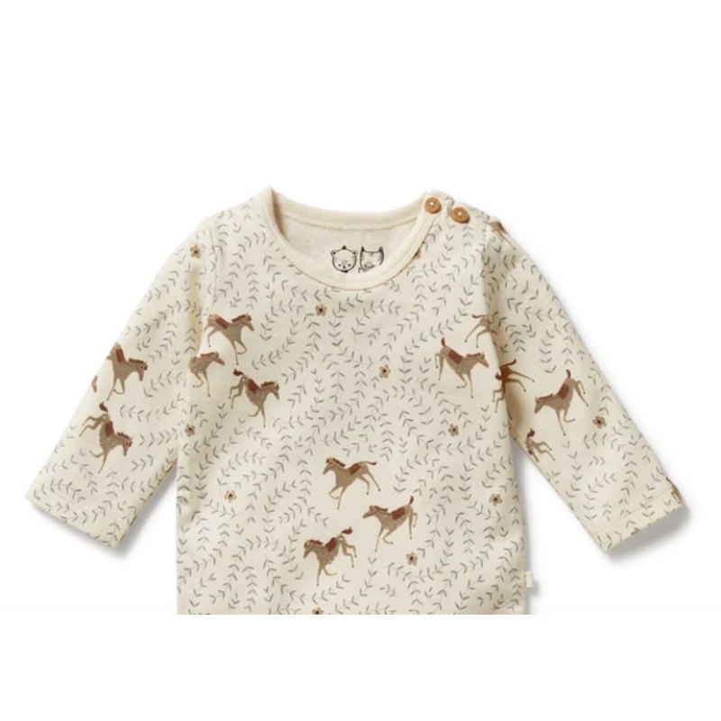 Trixie Horse Organic Zipsuit with Feet.