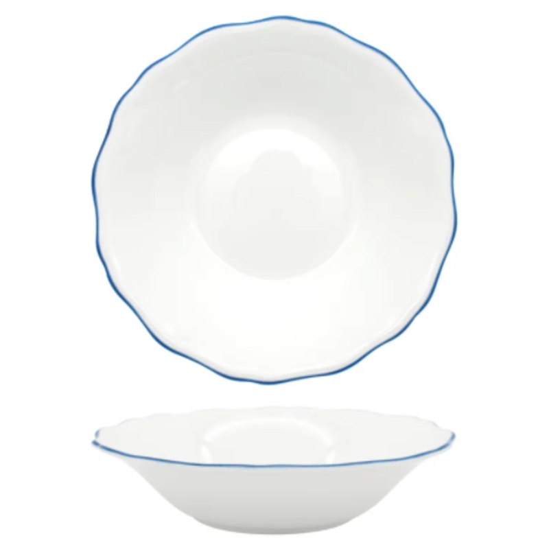 Amelie Royal Blue Rim Set of Two Soup and Pasta Bowls S97462914