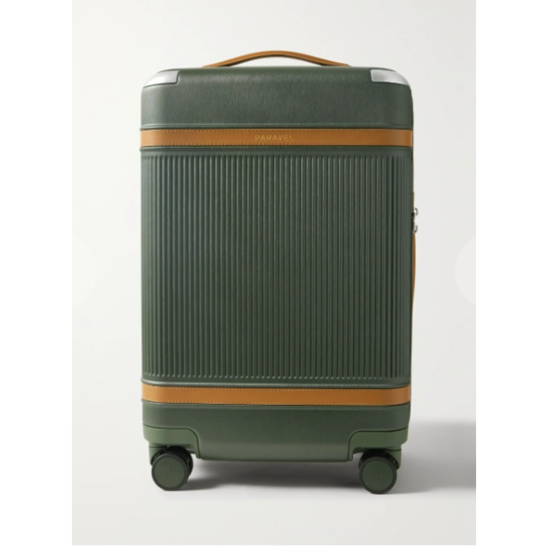 Aviator Carry-On Plus vegan leather-trimmed recycled hardshell suitcase