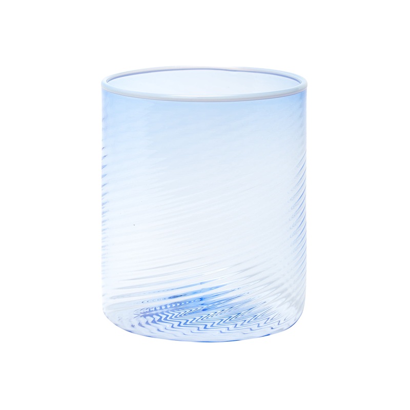 Blue Twist Tumbler with White Rim  Land Of Belle