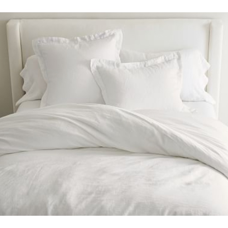 Belgian Flax Linen Duvet Cover California King (White)