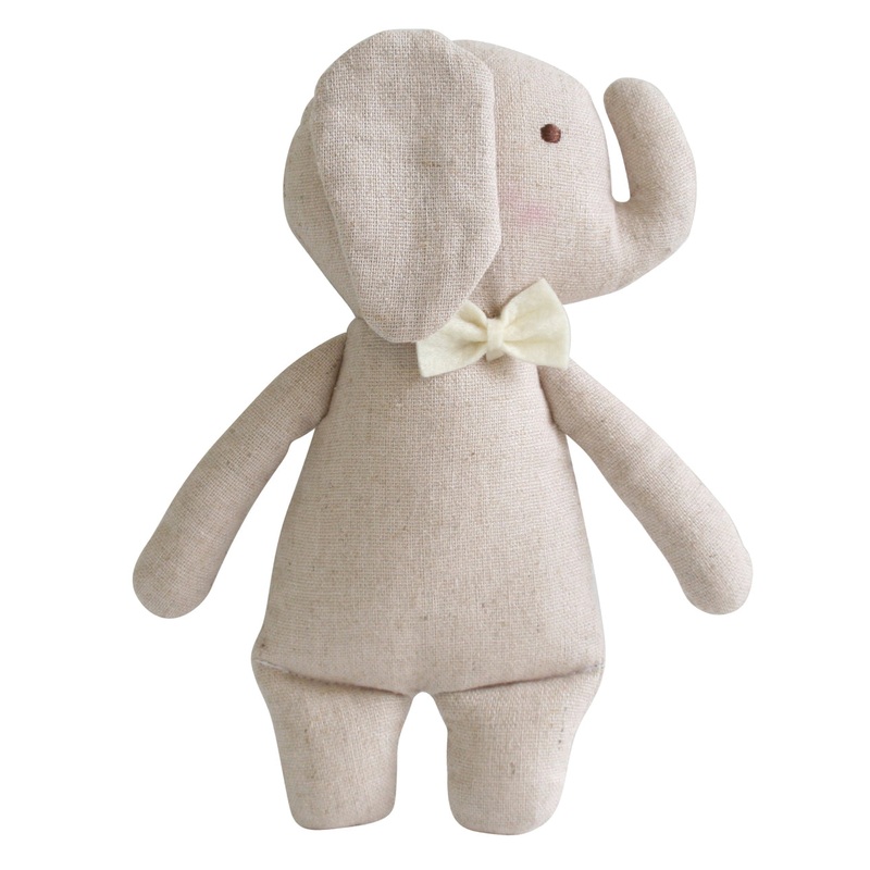 Linen Mini Rattle | Elephant | Alimrose