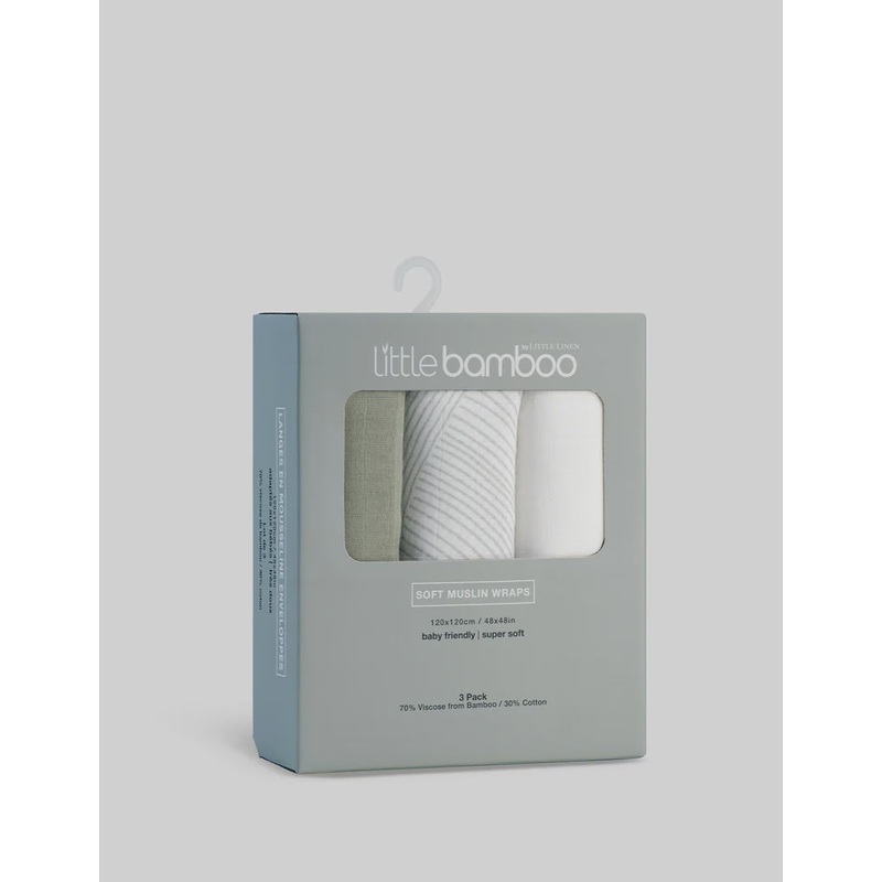 Little Bamboo Muslin Wraps 3Pk – Bayleaf