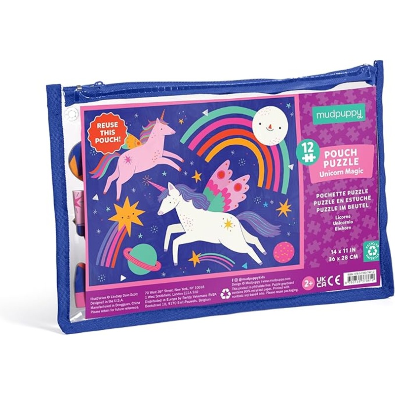 Unicorn Magic 12 Piece Puzzle Pouch