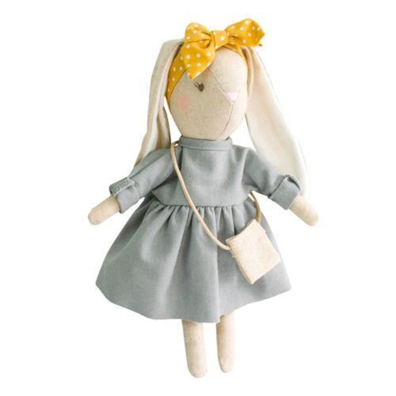 Alimrose | Sofia Linen Dress Mini Bunny, Grey
