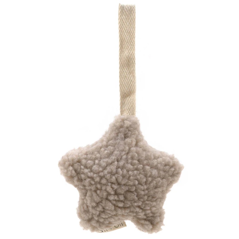 Taupe Plush Star Pacifier Holder