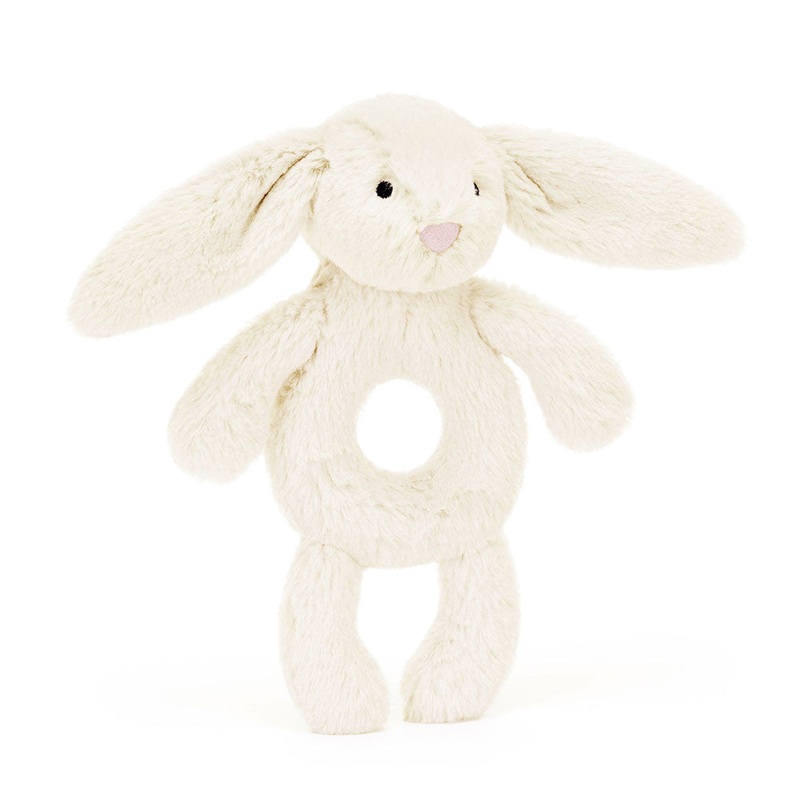 Bashful Bunny Ring Rattle – Cream