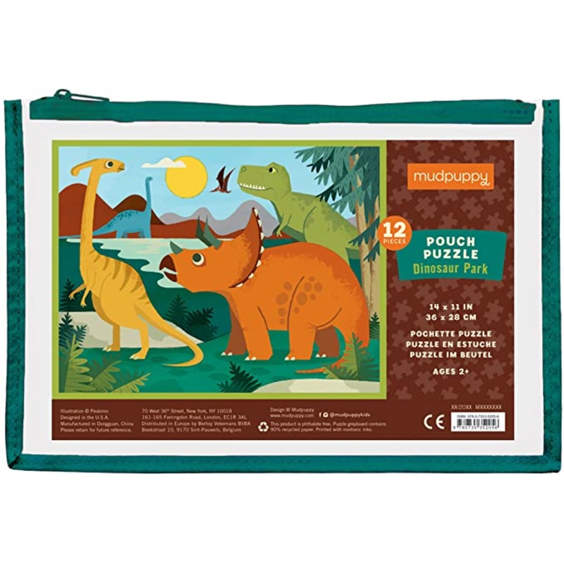 Dinosaur Park 12 PC Puzzle Pouch
