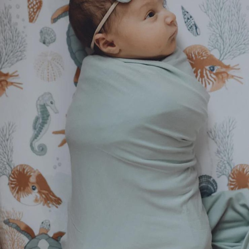 Luna’s Treasures Surf Bamboo Jersey Swaddle Wrap