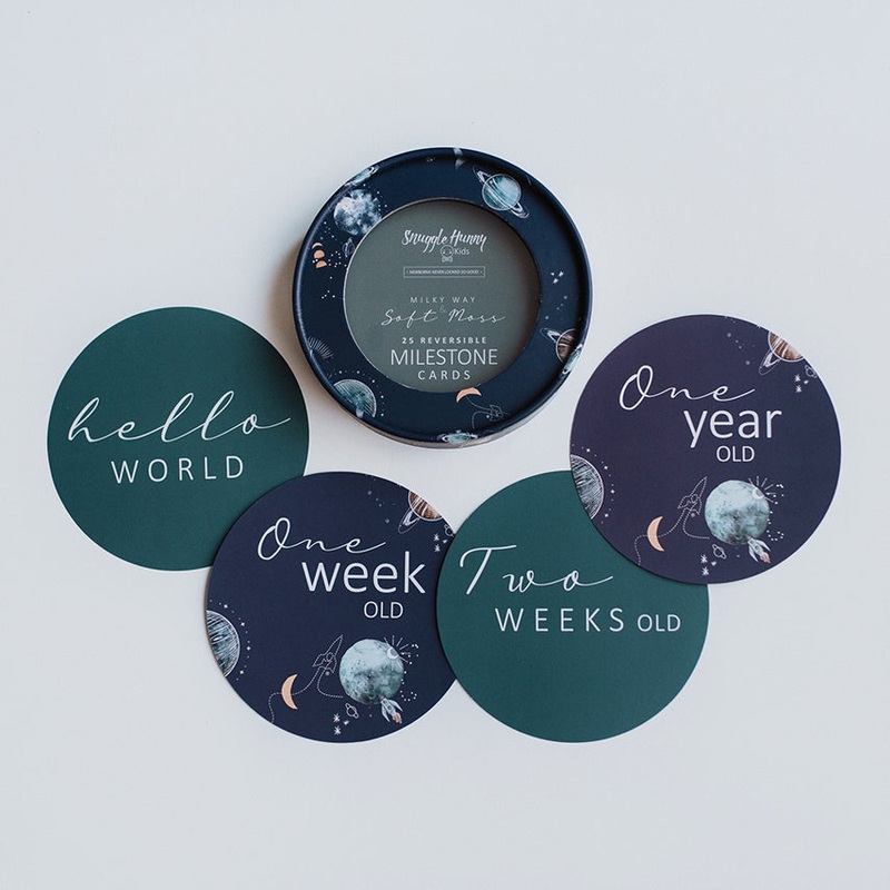 Milky Way & Soft Moss | Reversible Milestone Cards