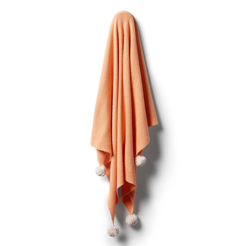 Wilson & Frenchy Knitted Blanket – Apricot Fleck