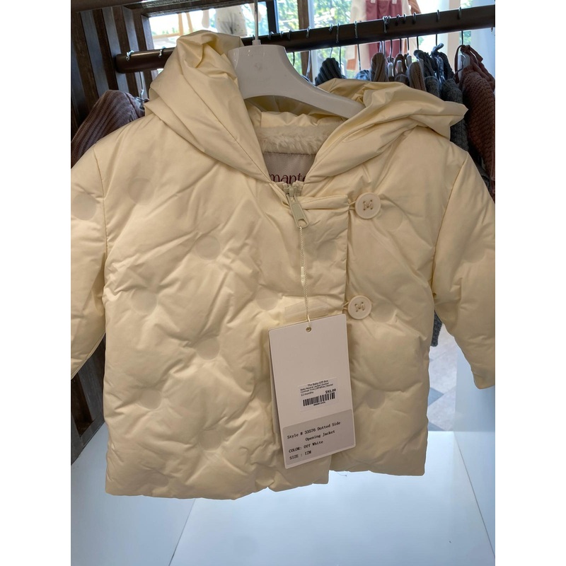 Baby Neutral Jacket | Dotted Contrast Trim | Off White | Mantel