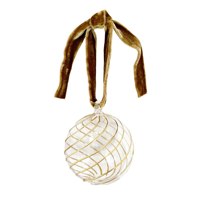 Swirl Glass Bauble in Gold
