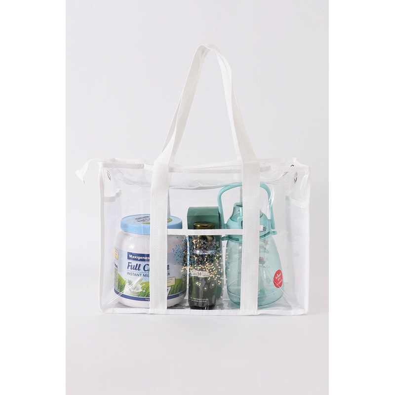 White clear waterproof beach travel bag