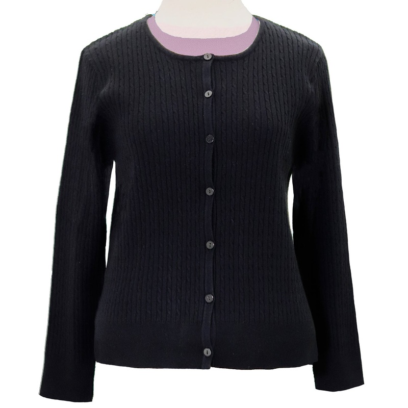 Women’s Round Neck Cable Cardigan Sweater 9811