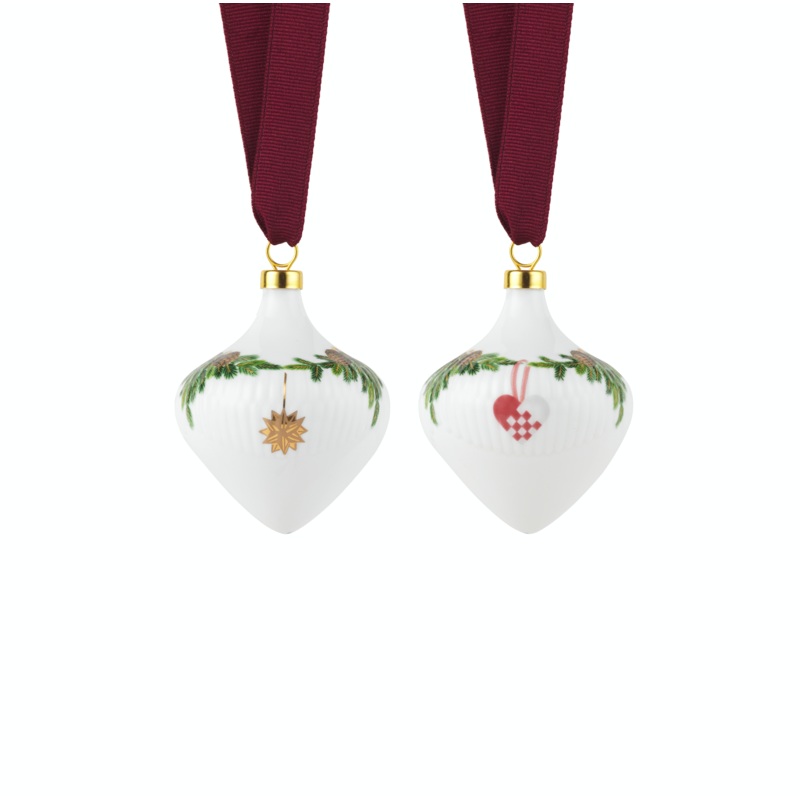 Star Fluted Christmas Ornament Set, Set of 2