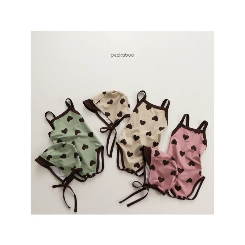 Baby UV Rash Guard Swimwear | Swimsuit & Hat | Hearts print