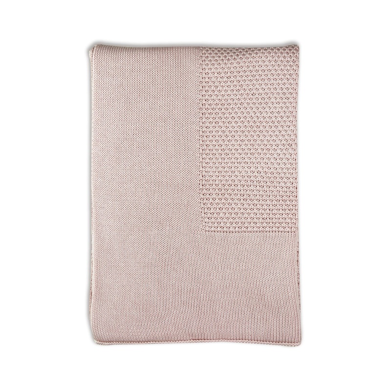 Little Bamboo Textured Knit Blanket – Dusty Rose