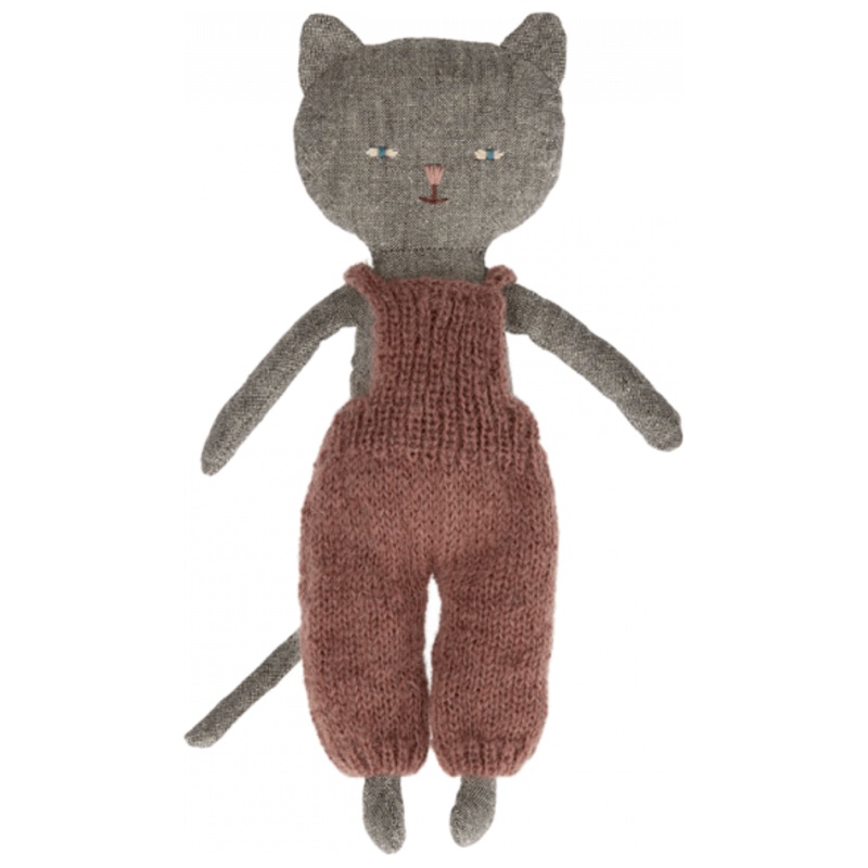 Maileg Chatons Kitten in Overalls – Grey