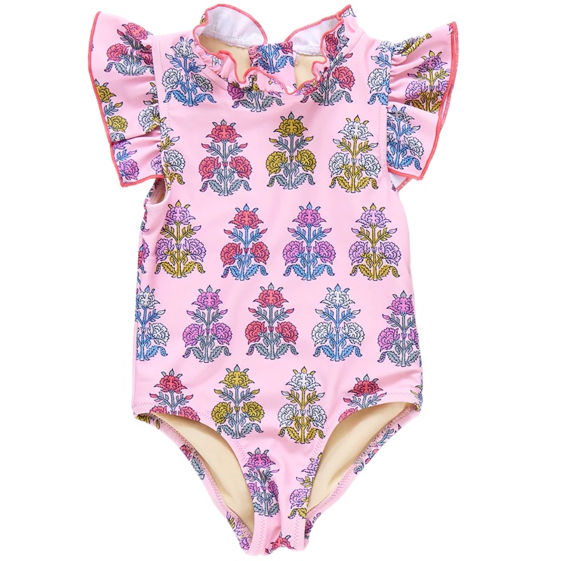Girls Jennifer Suit- Pink Flowerette
