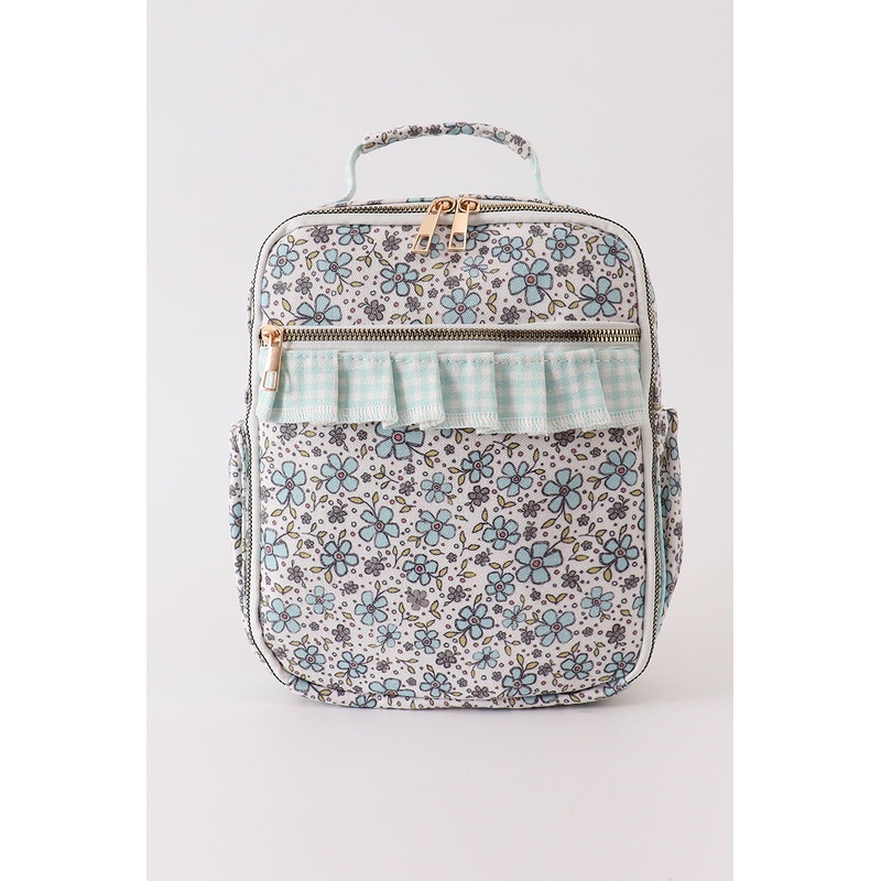 Green floral ruffle lunch bag GJ19993709