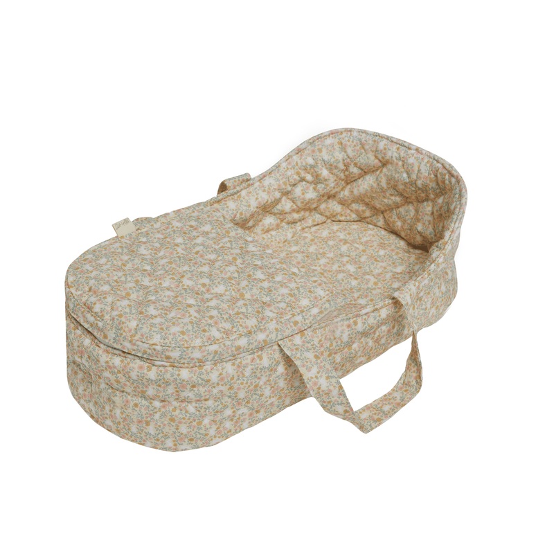 Olli Ella Dinkum Dolls Quilted Carry Cot  Garden floral