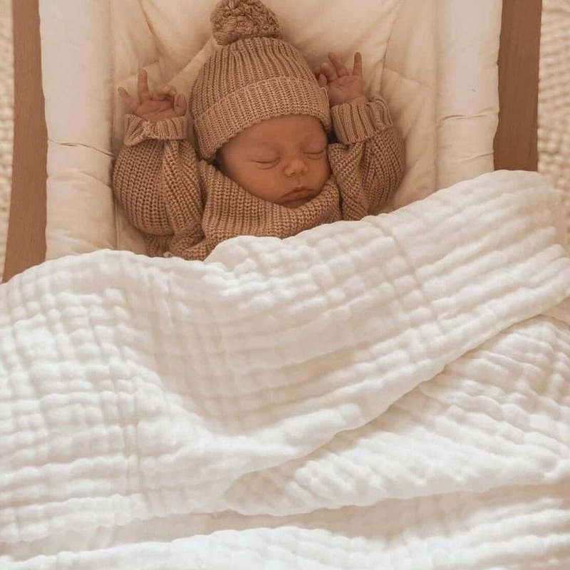 Organic Cotton Gauze Blanket – White