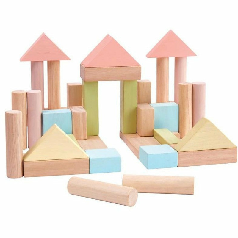 Plan Toys 40 Unit Blocks – Pastel