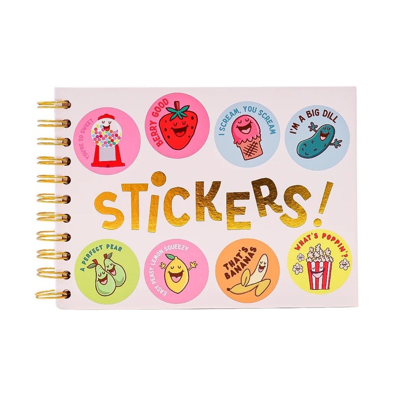 fun food’s – hardcover retro style sticker book