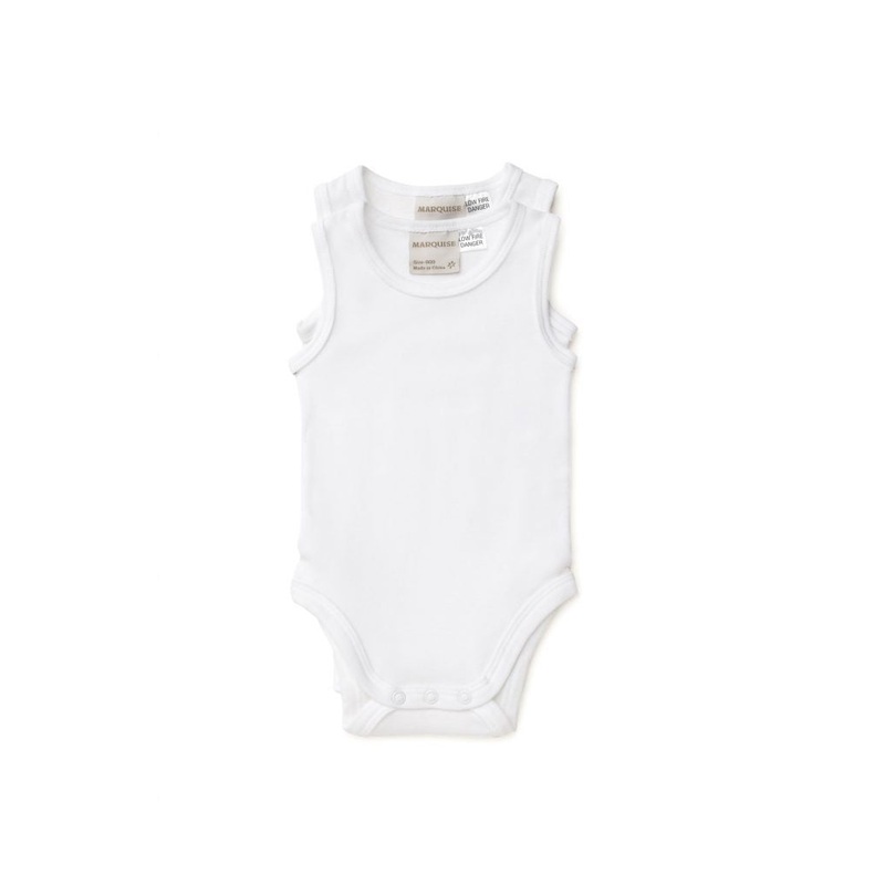 MQA15 2pk Sleevless Bodysuits White