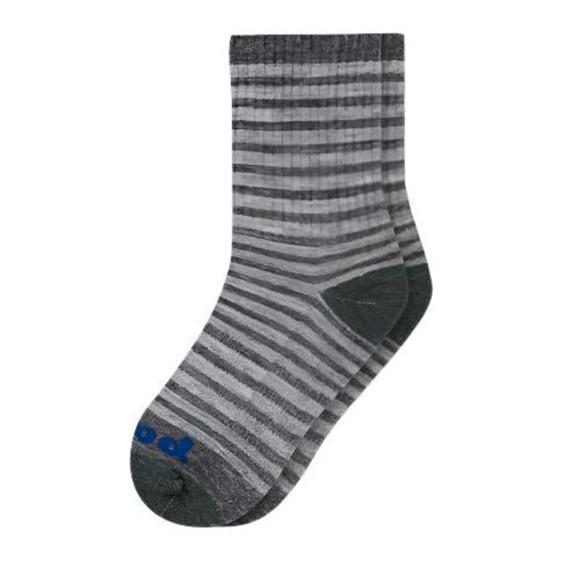 Pacas Kids’ Crew Socks – Charcoal/ Gray Stripes