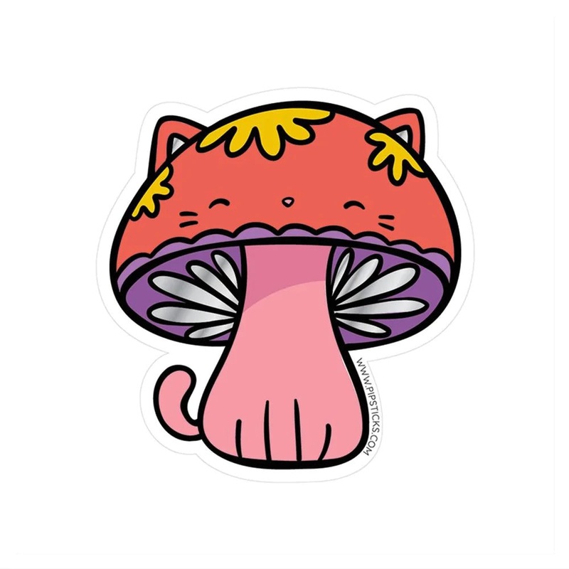 toadstool tabby vinyl sticker