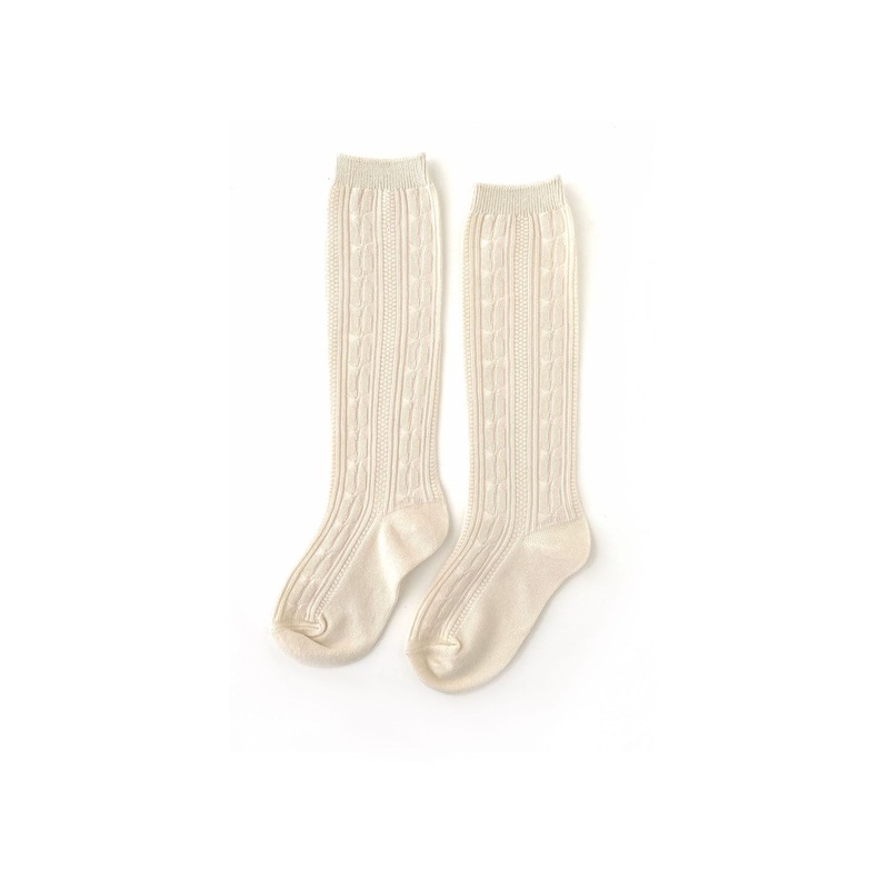 Vanilla Cream Knit Knee High Socks