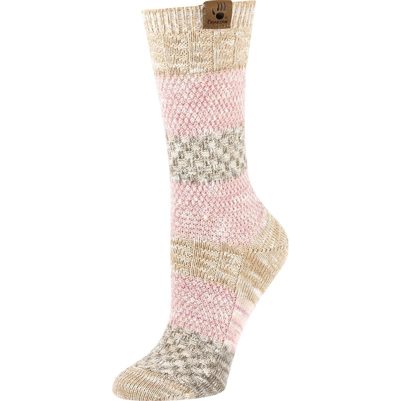Women’s Mixed Texture Color Block Crew Socks 514-9-TXCB