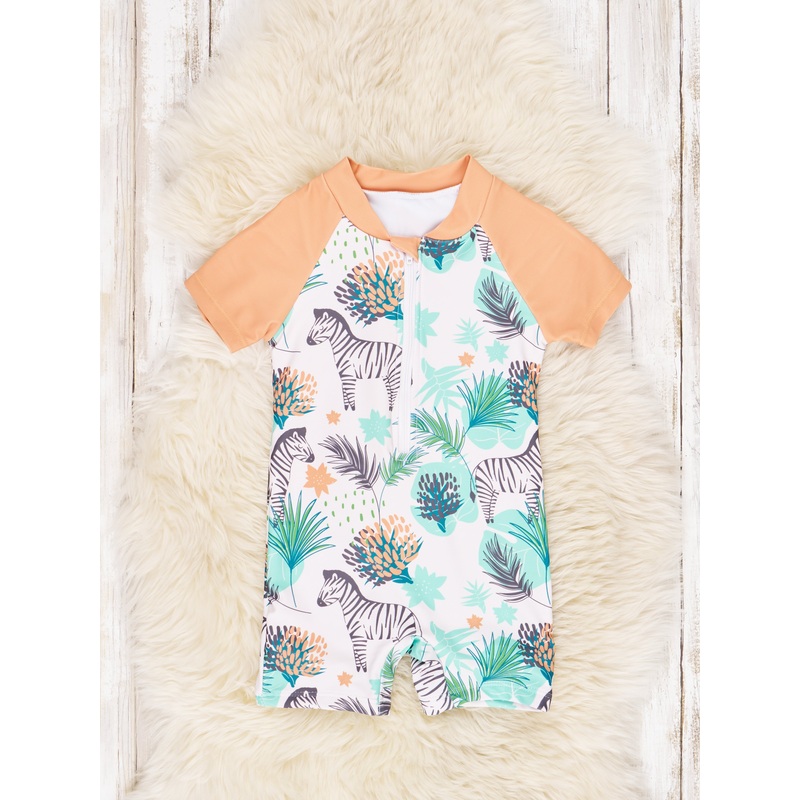 Zebra Rash Guard Swimsuit