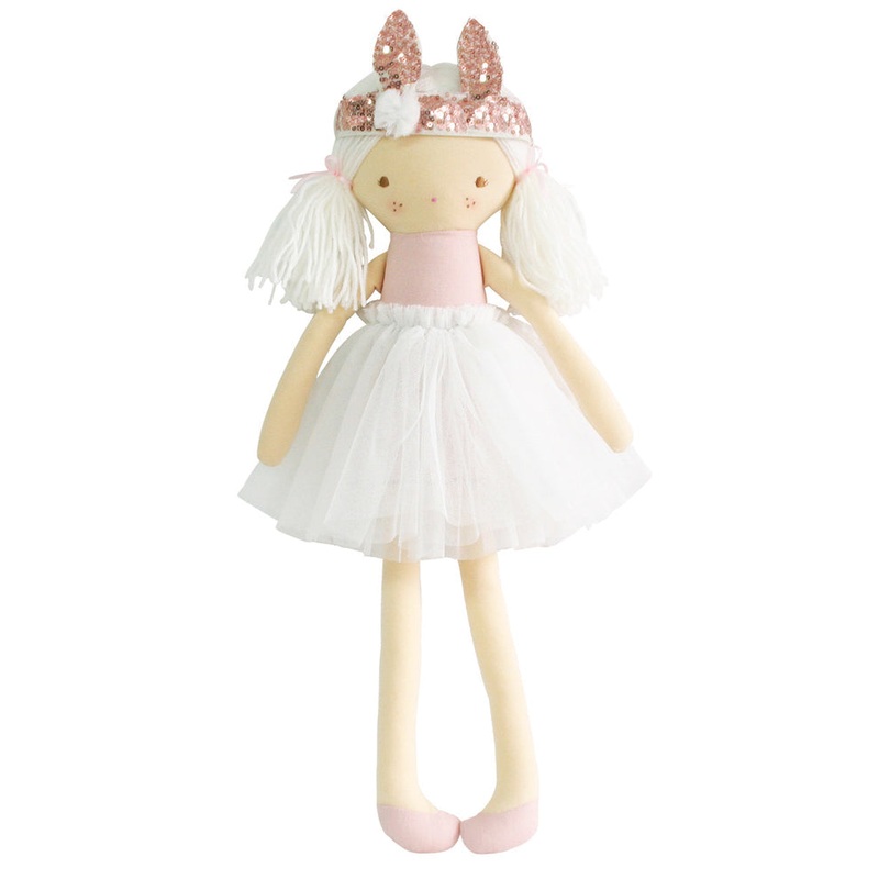 Alimrose Sienna Bunny Crown Doll Pale Pink