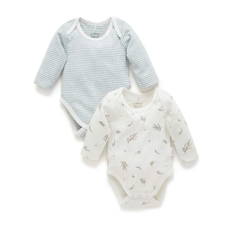 EASY NECK L/S BODYSUIT 2 PACK – VANILLA ECUALYPTUS