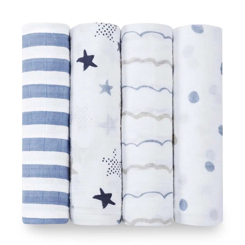 Organic Muslin Swaddle | Rock Star | 4 Pack | Aden + Anais