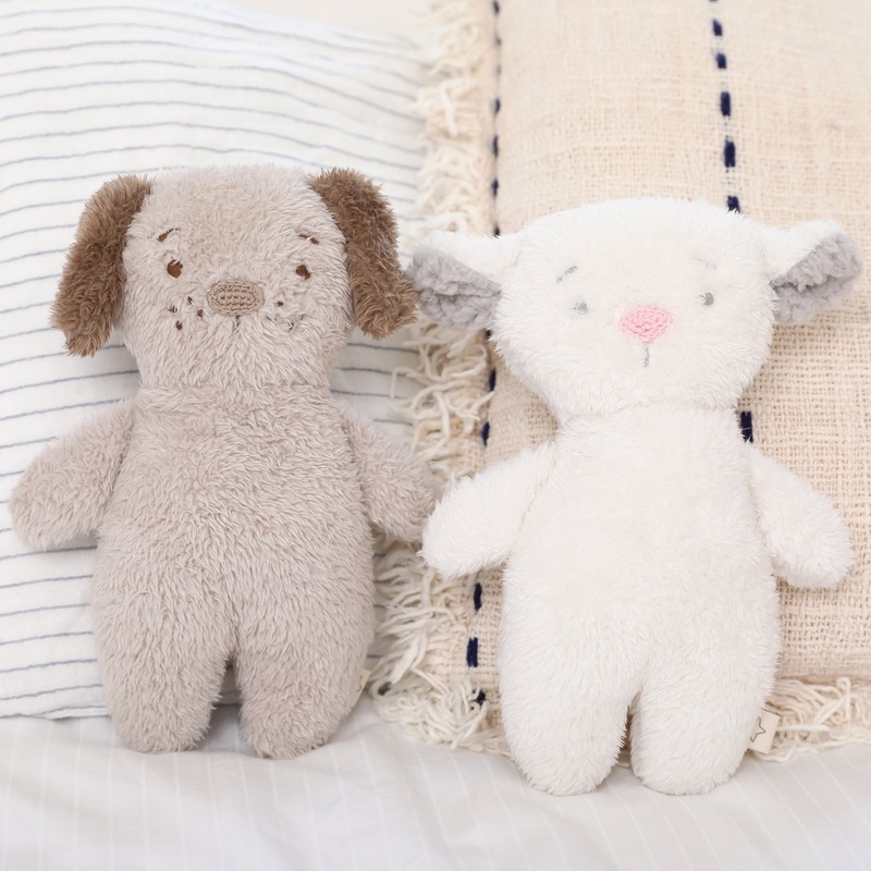 Plush Gray Puppy Cuddler