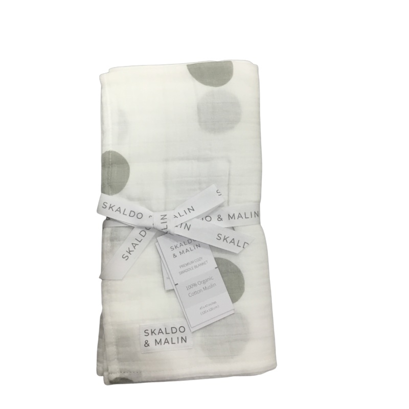 Organic Baby Swaddle | Skaldo & Malin | Grey Big Dots
