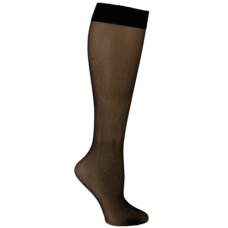 Sheer Black Nylon Knee-Highs 3 Pair WA-3863