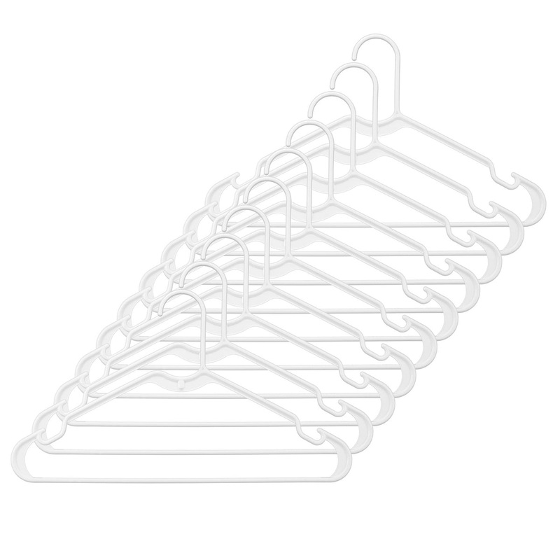 White Plastic Hangers, 10 pack 6345-8701-10
